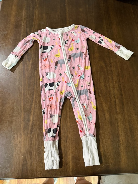 Little Sleepies Other - Little Sleepies Pink Farm Animal One-Piece Footie Pajama